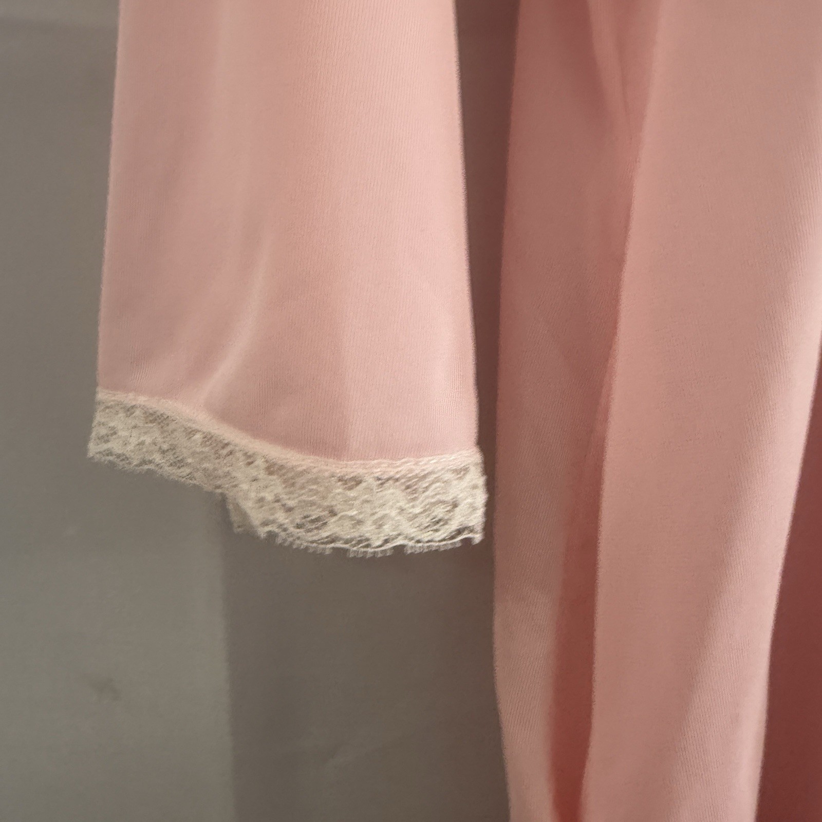 Vintage Robe House Coat Muumuu Womens Pink Good Lace Union Grandma L Cottagecore
