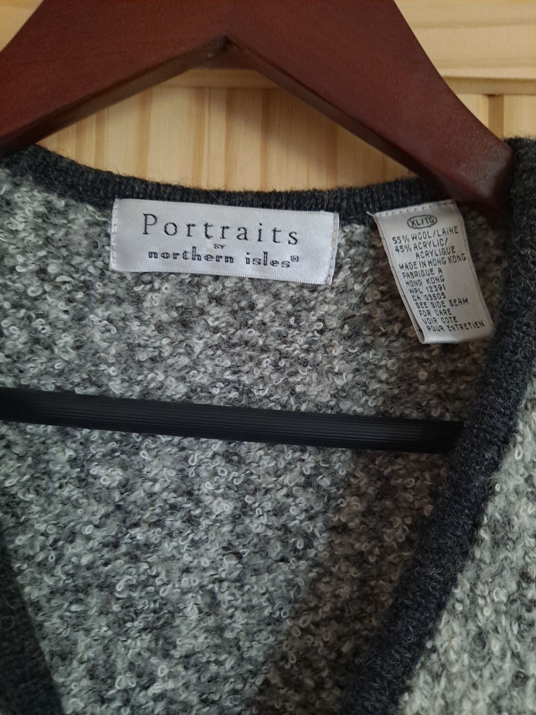 Vintage Portraits Sweater Vest By Northern Isles Wool Blend Color Block Size XL
