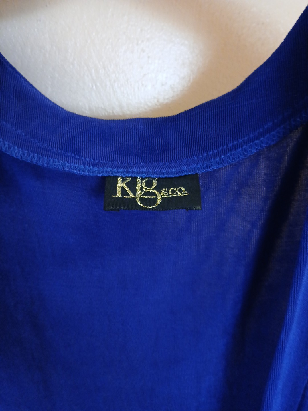 KLG & Co. Women’s Vintage Blue Acetate Lycra Long Vest Sz 1X Rhinestone Decor