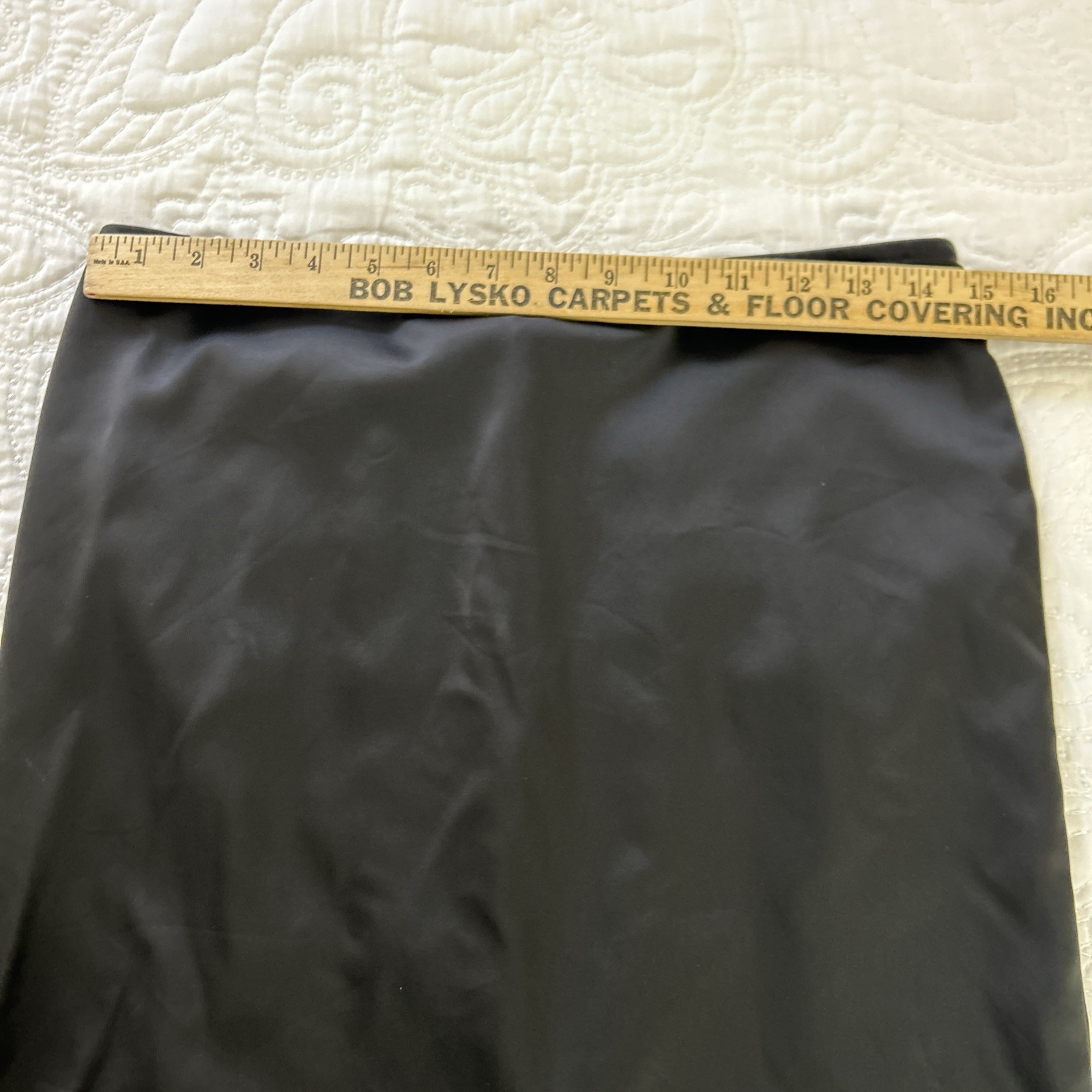 Vintage Narcisa Lang Skirt Women’s Size 12 Black Pencil Front Pleated Rear USA