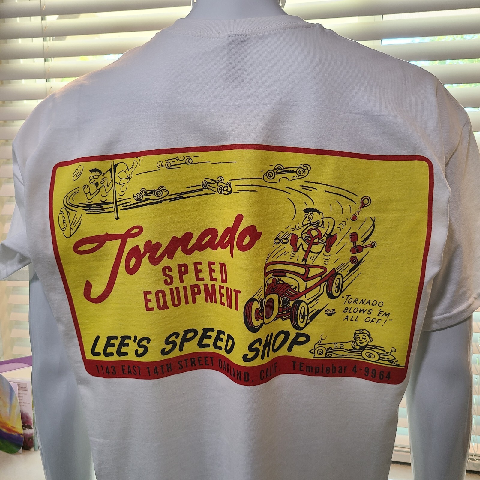 Vintage Race T-shirt TORNADO SPEED EQUIPMENT LEE’S SPEED SHOP OAKLAND CALIF.