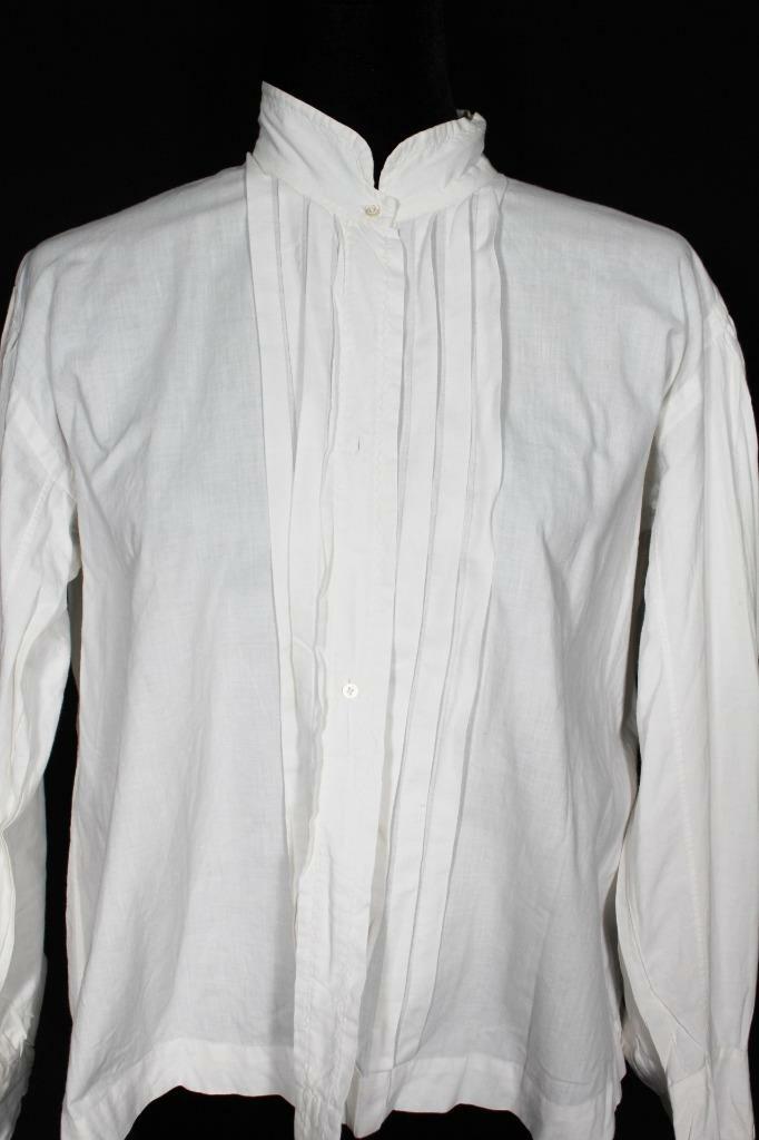 VERY RARE PLUS SIZE VINTAGE FRENCH 1920’S-1930’S WHITE COTTON BLOUSE 46″ BUST