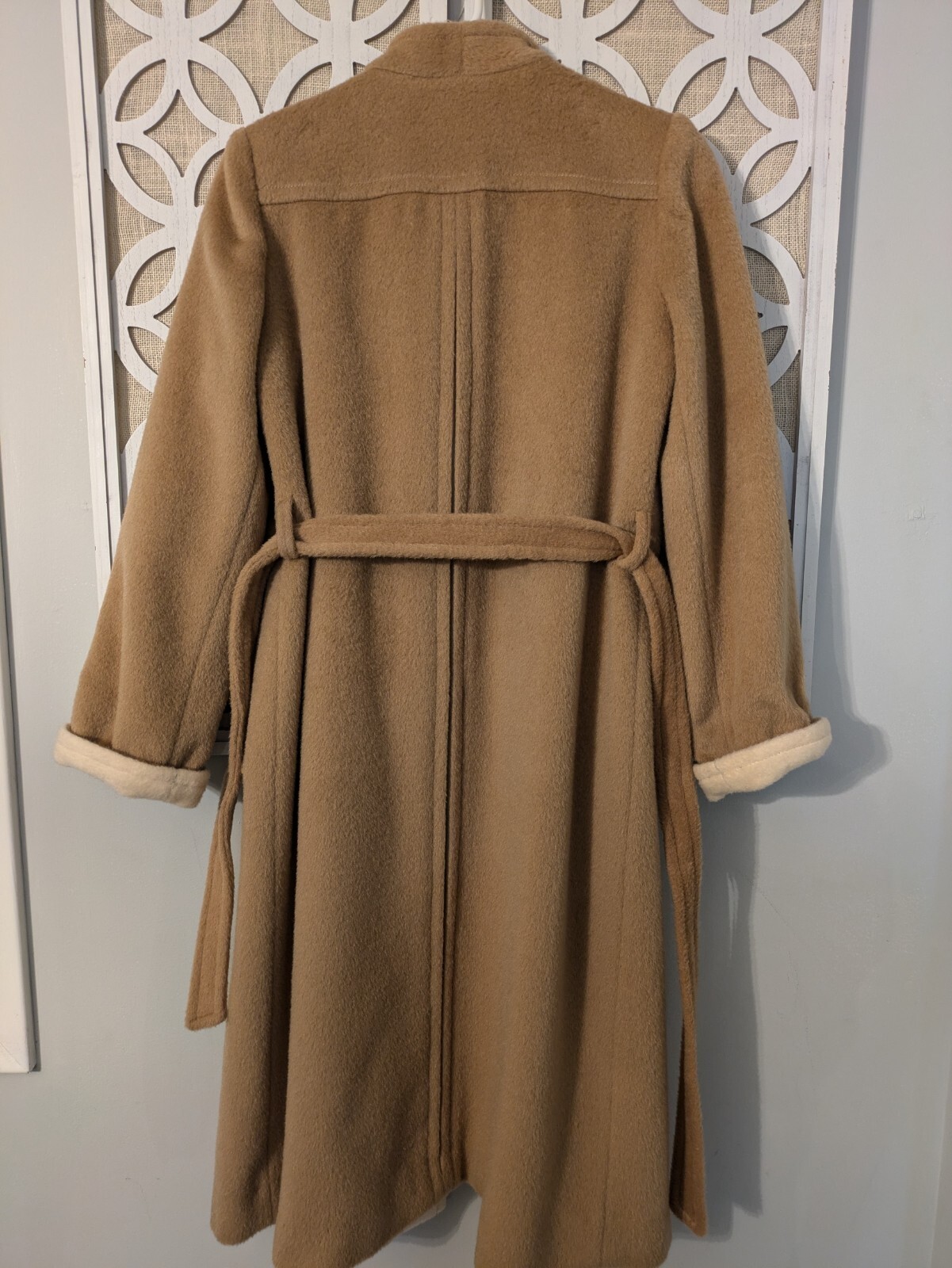 Vtg Forstmann By Stevens Belted Trench/Overcoat Wool Mohair Women’s Medium