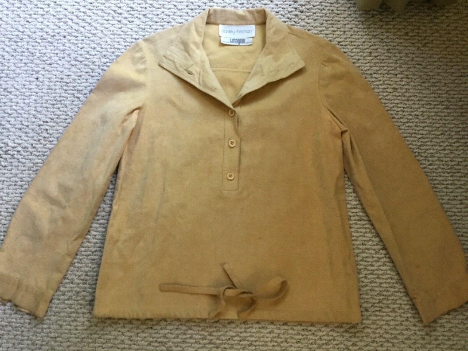 VINTAGE I MAGNIN STANLEY SHERMAN TOP FAUX SUEDE WOMEN SIZE S/M