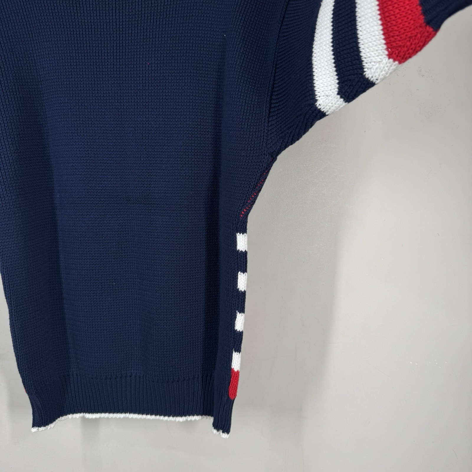 Sweater Loft Vtg Short Sleeve Nautical Preppy Knit Flags Cotton USA Sz S NEW