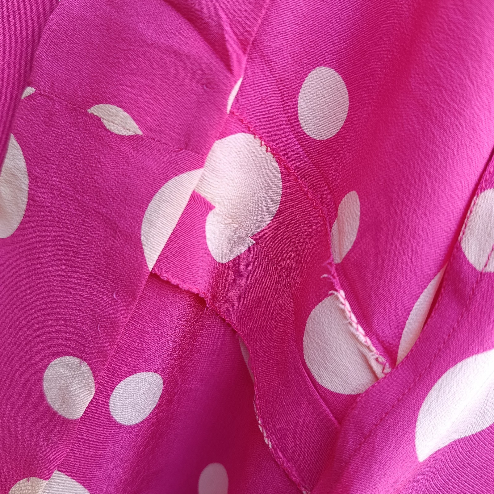 Vintage Polka Dot Dress Pink Cream Polka Dot Boho Maxi Dress Unique Handmade 50 52 54