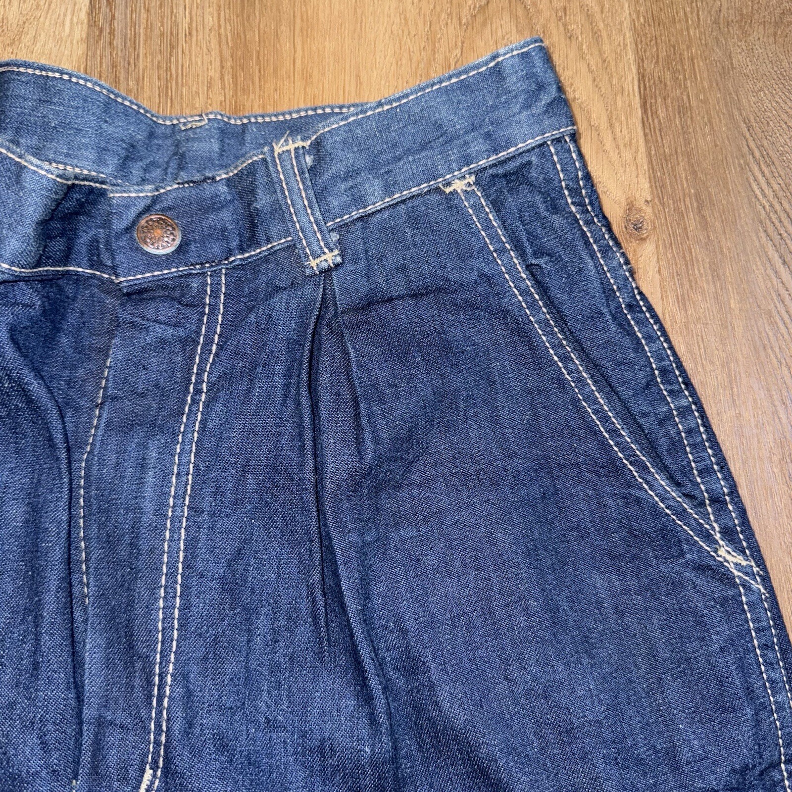 Stuffed Jeans Vintage 70s Denim Blue Jean Mod Hippie USA Womens sz 7 Waist 26 31