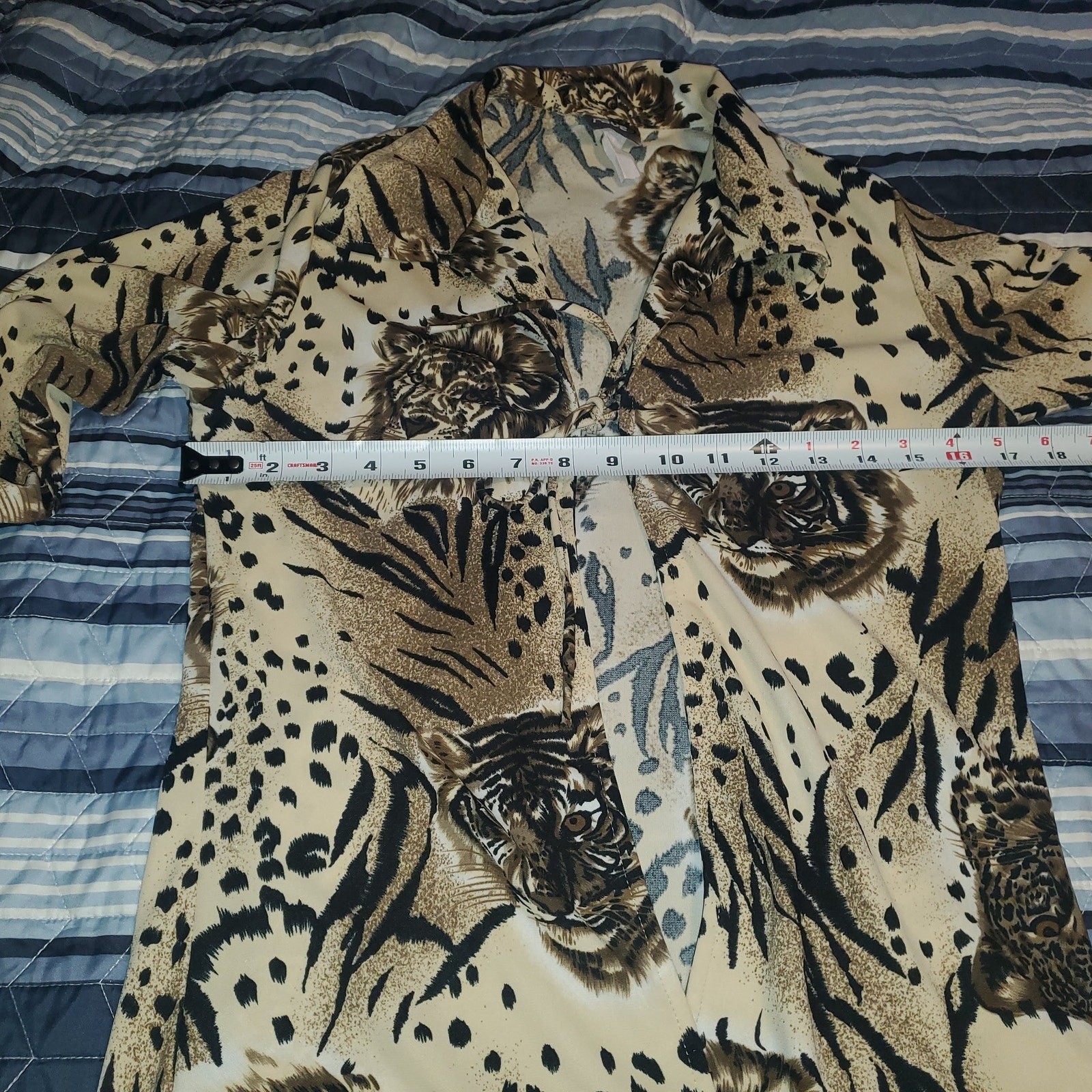 Rave Vintage Y2K Tiger Lion Print Tie Front Top Women’s S Animal Print