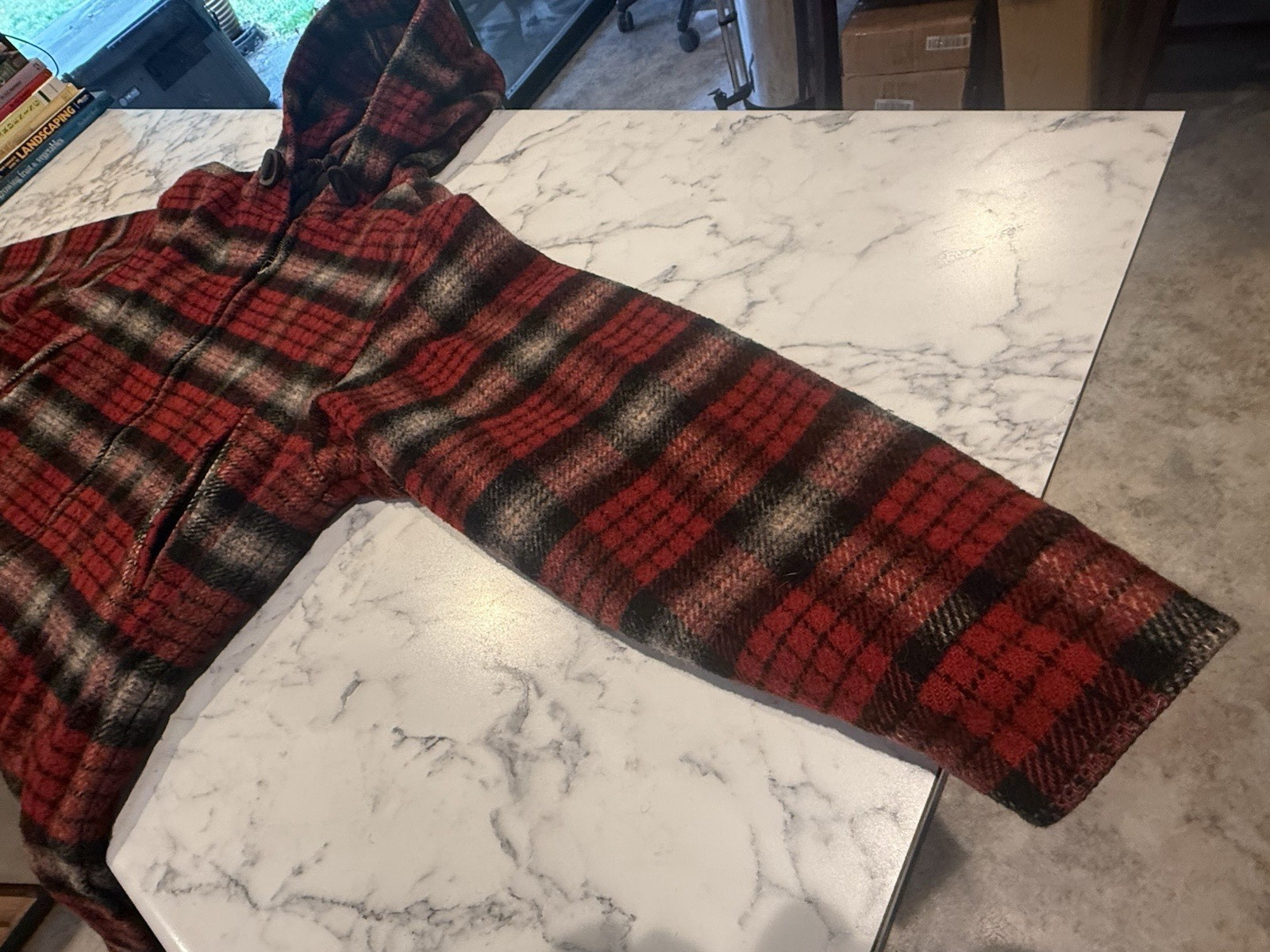 Vintage Woolrich Red Plaid Coat 44 Chest Chore Work Casual Jacket Womens M Men S