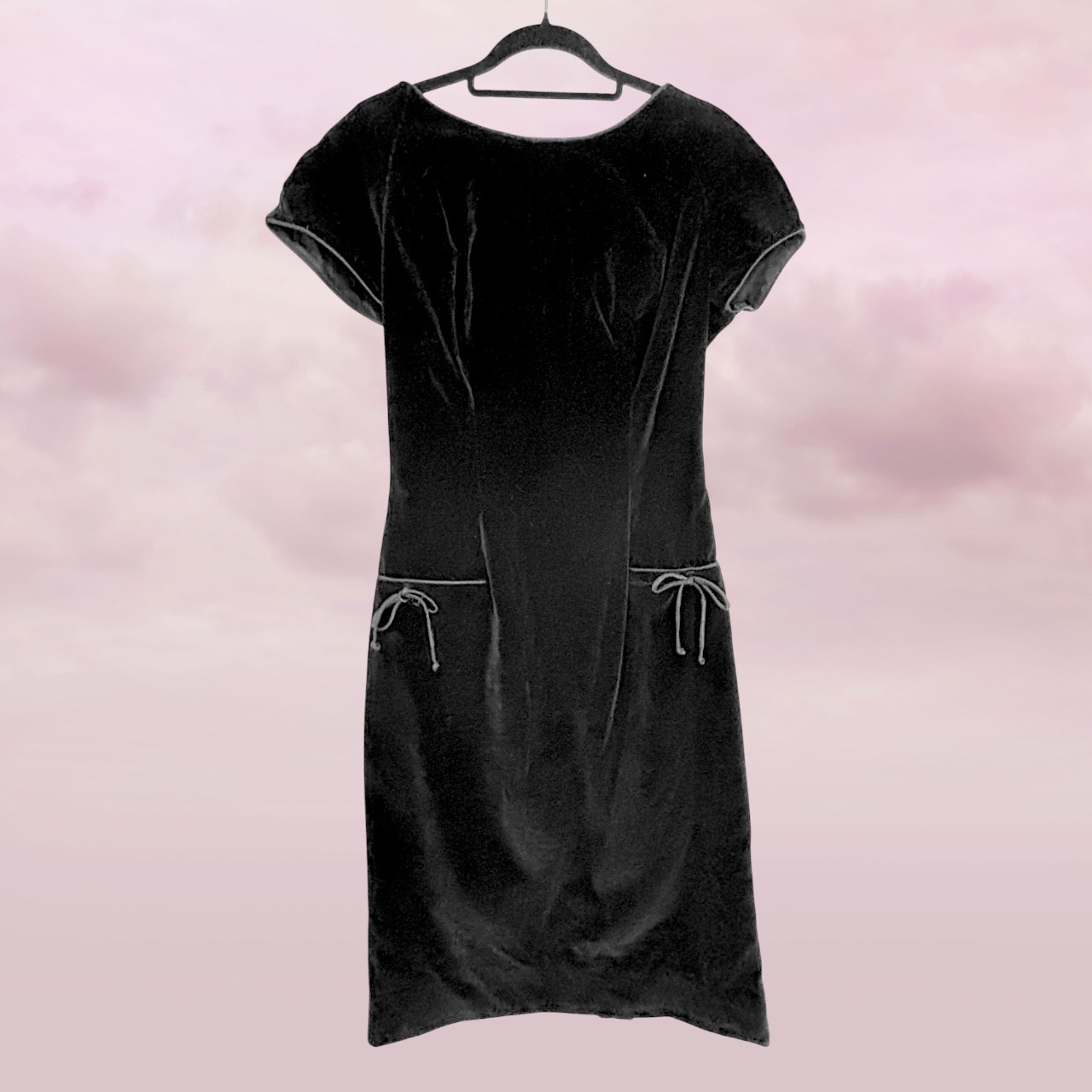 Vintage 1950s Black Velvet Dress Ingrid Robinson New Yorker David Jones – AU 8