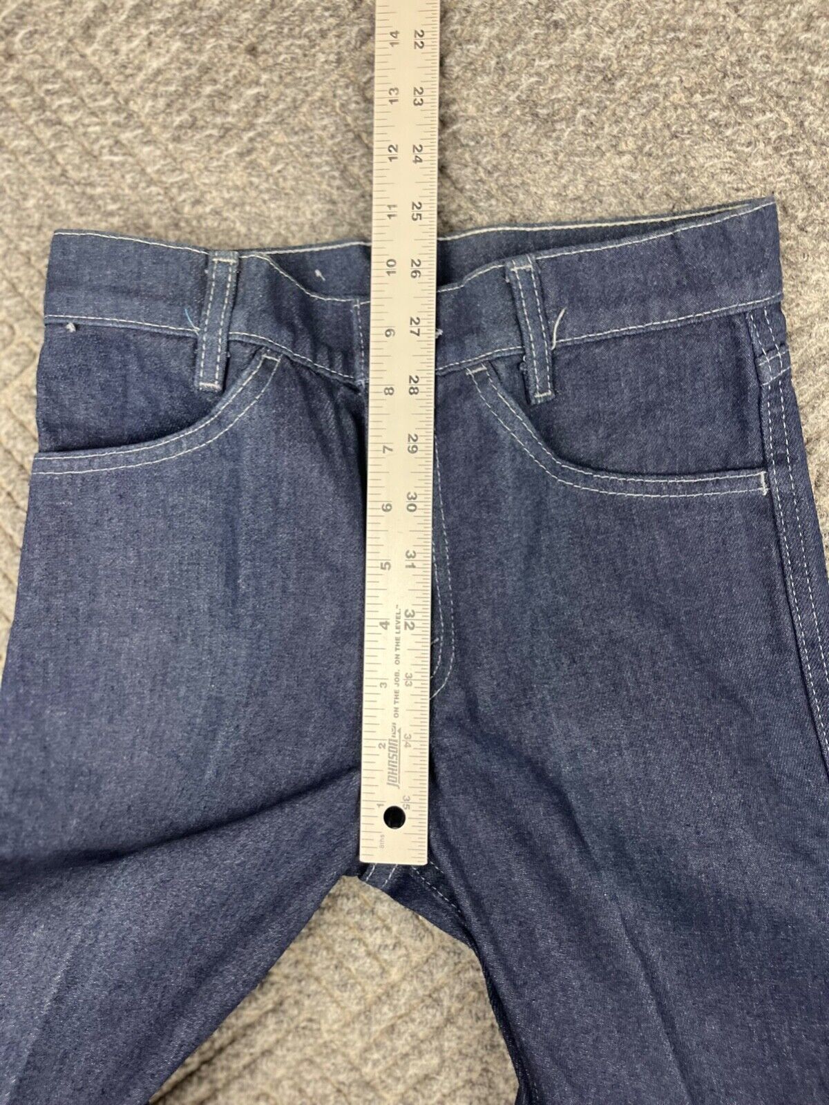 Vintage 70’s Levi’s Sailboat Patch Student Jeans Size 26×35 Blue Dark Flare NOS
