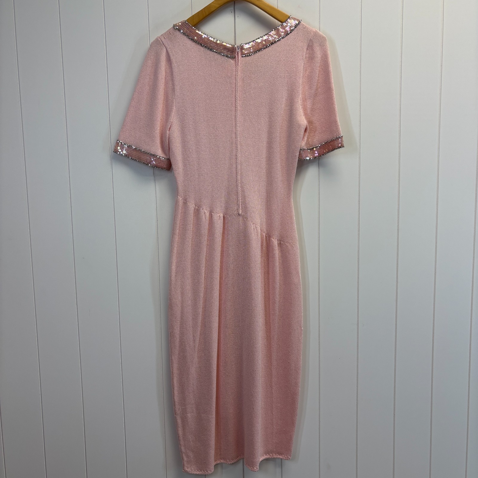 Vintage Don Sayres for Wellmore 80s Cocktail Knit Sequins Dress Size 10 Floral