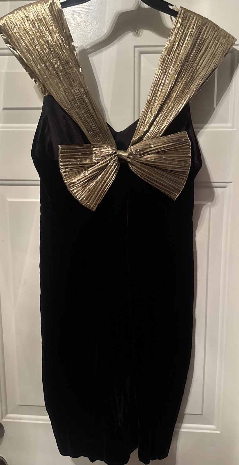 VTG Jessica Howard By Mitchell Rodbell Stunning Velvet Dress Gold Trim Size 10