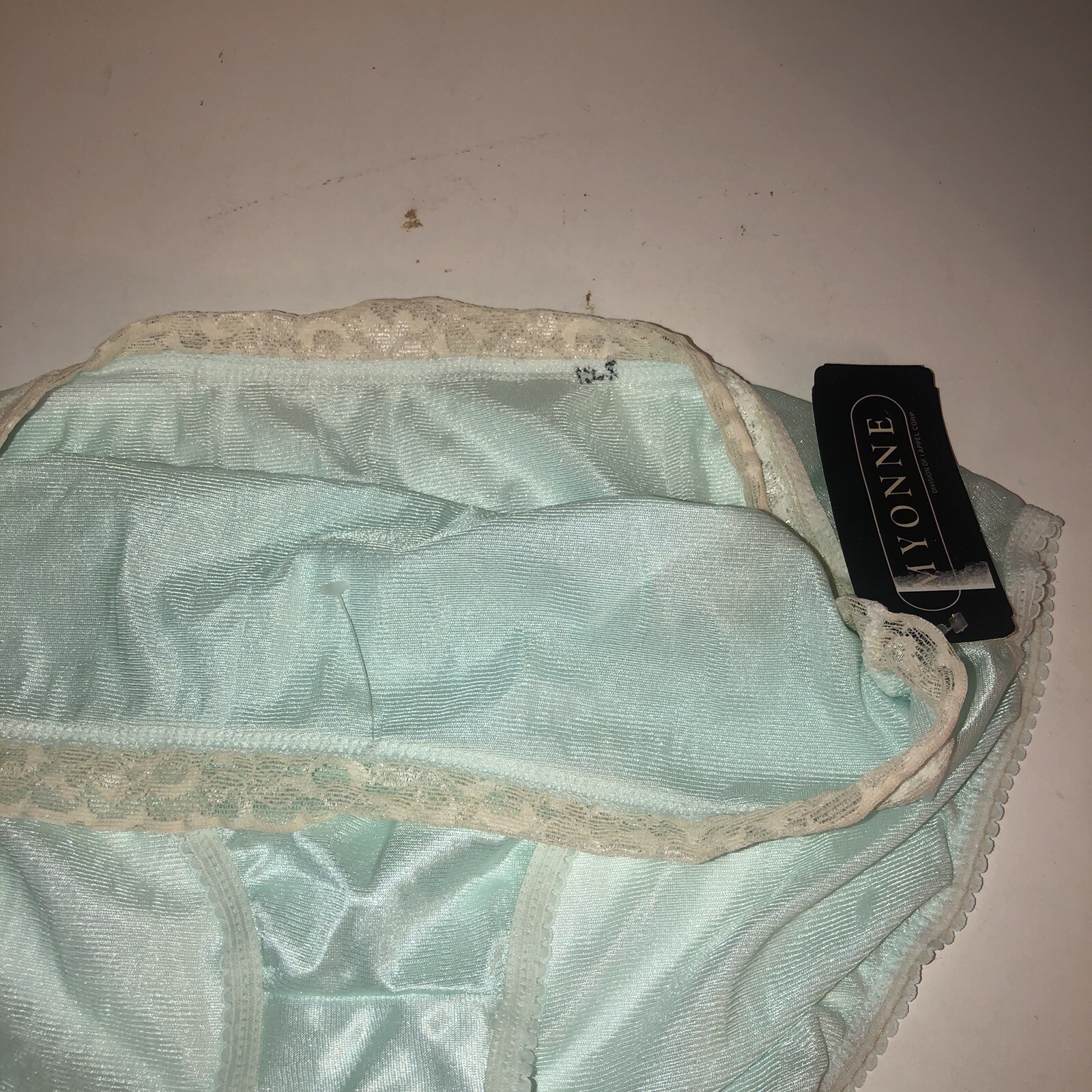 Vintage New Myonne Panties Light Baby Blue Panties Size 7 Nylon Fits Hips 40-41