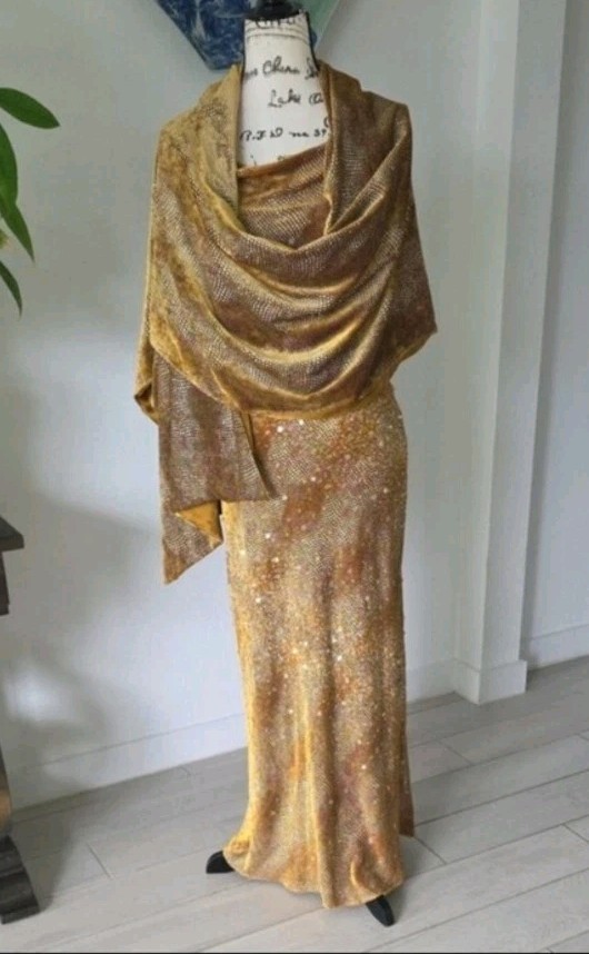 1970s Victoria Royal by Mary Bays Evening Gown