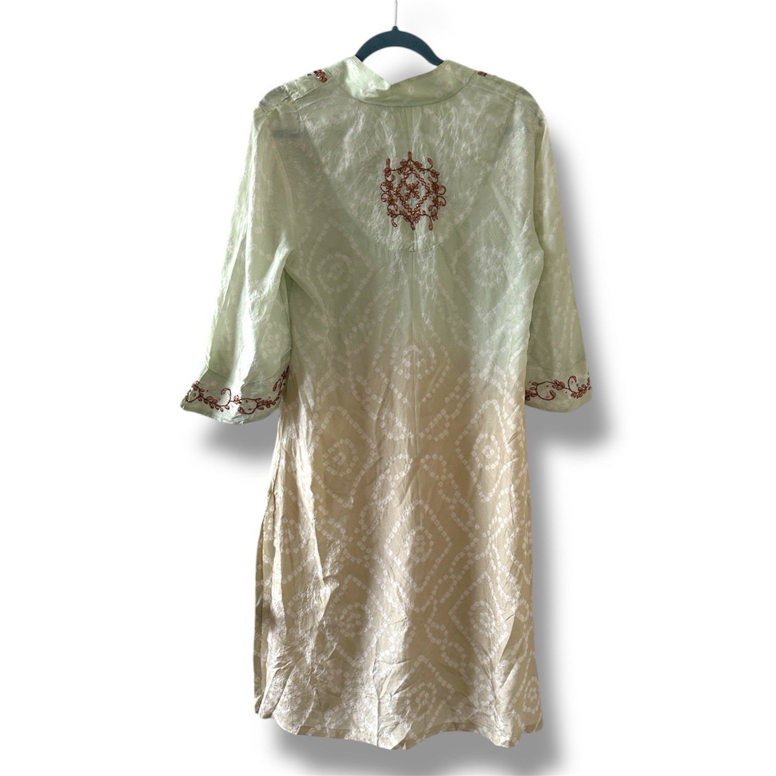 Vintage Soft Surroundings Silk Ombre Embroidered Sequin Tunic Women’s Sz Medium