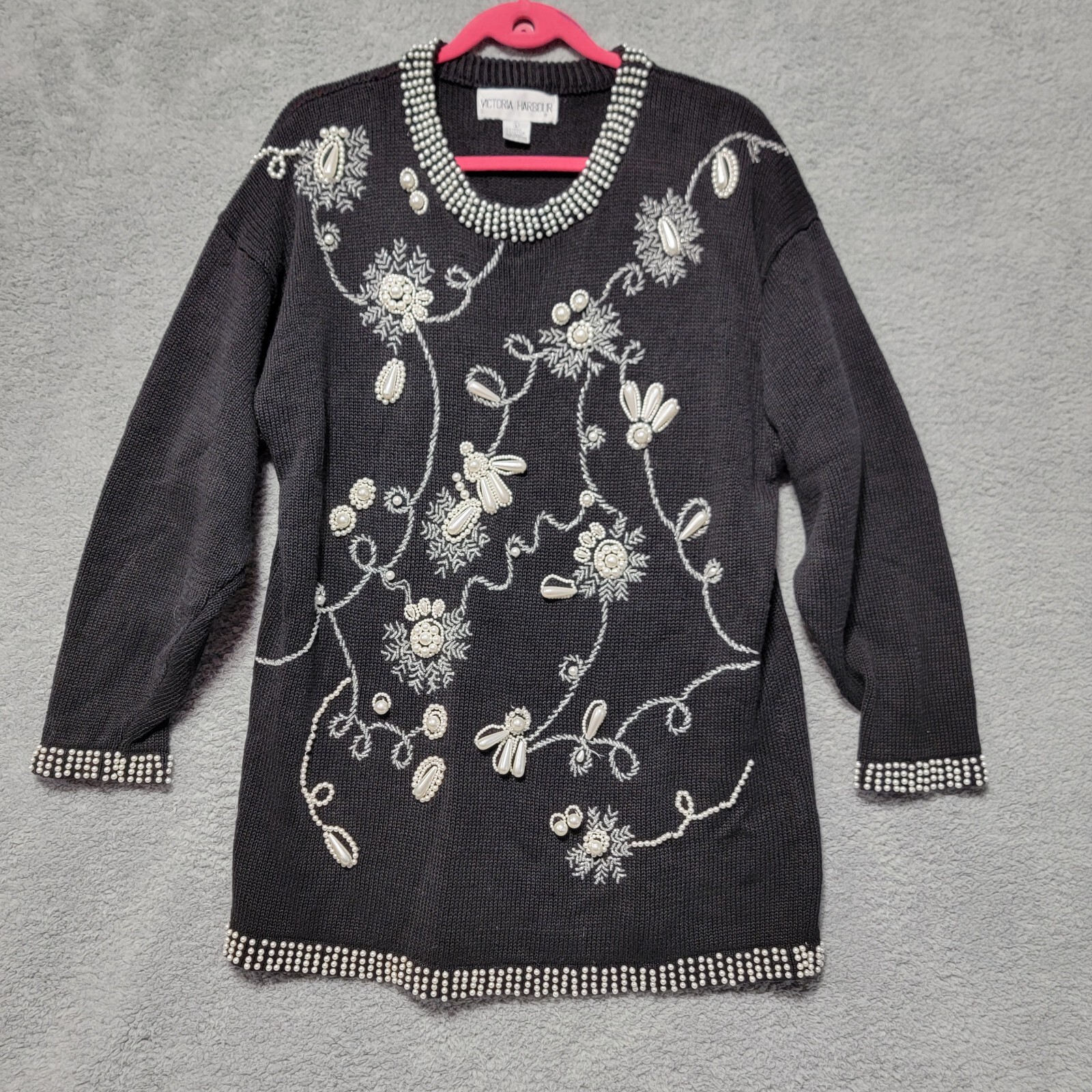 Victoria Harbour Women Sweater Sz Large Breaded Fall Holiday Christmas Vintage