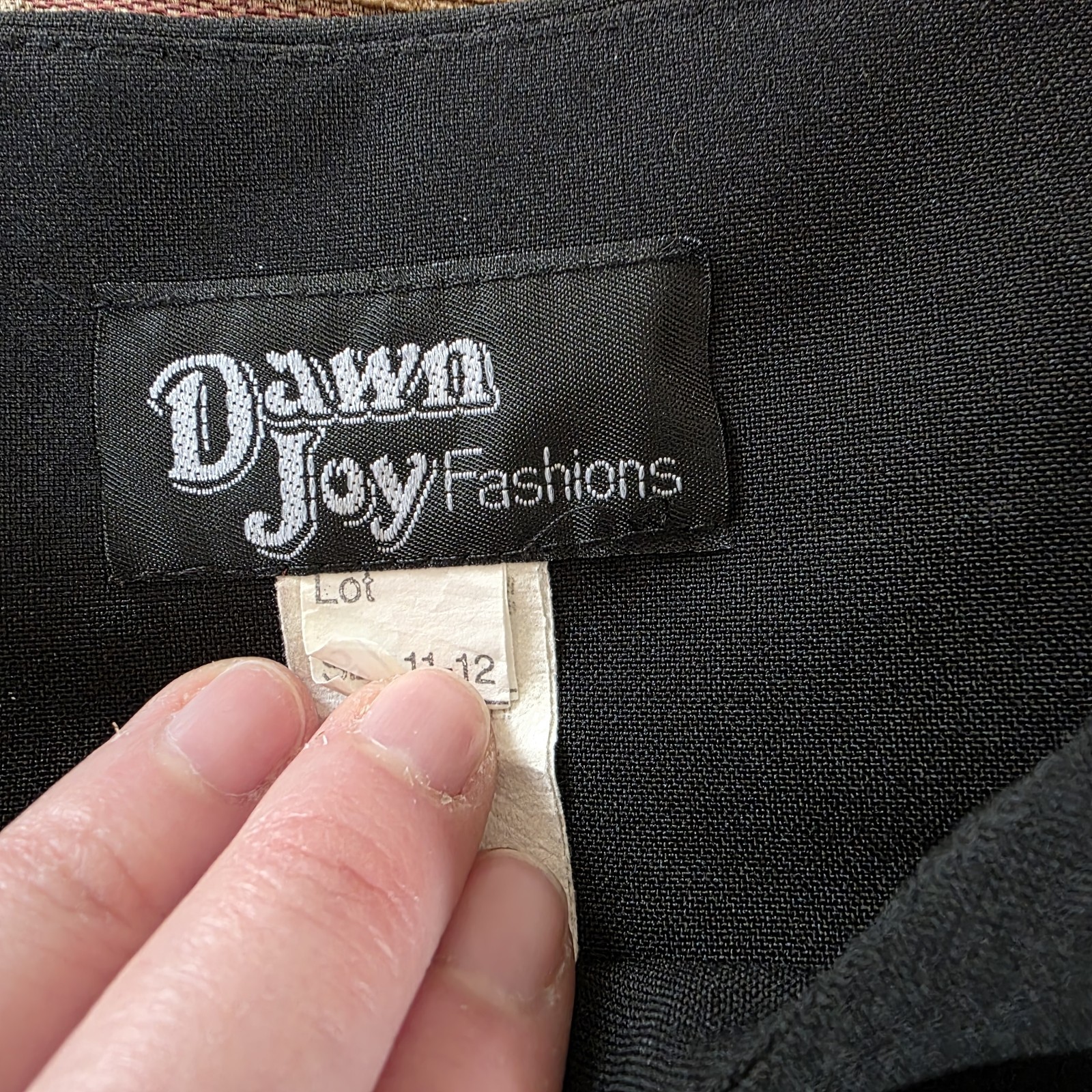 Vintage Dawn Joy Fashions Pantsuit W/white Embroidered Leaf Pattern Sz 11/12