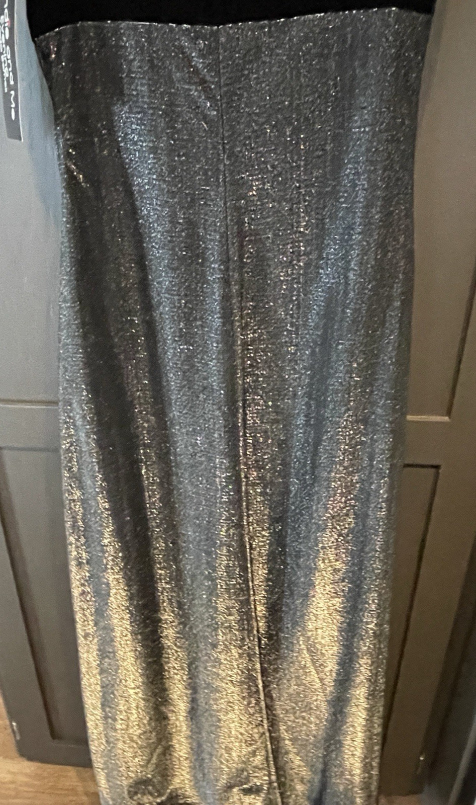 Vintage 90s Blondie and Me Evening Formal Dress Black Silver Velvet Size 5/6 NTW