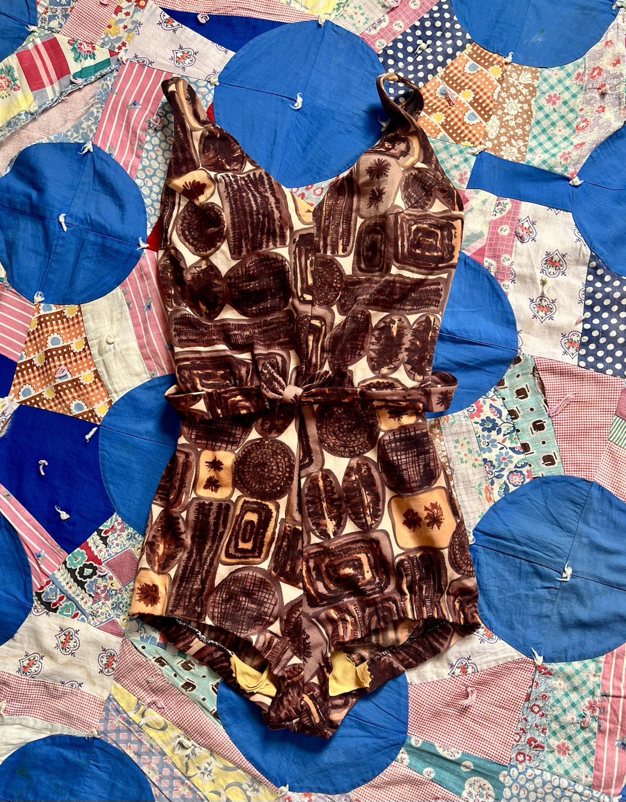 RARE Cole of California Original Hawaiian Theme Swimsuit One Piece Bathing Suit