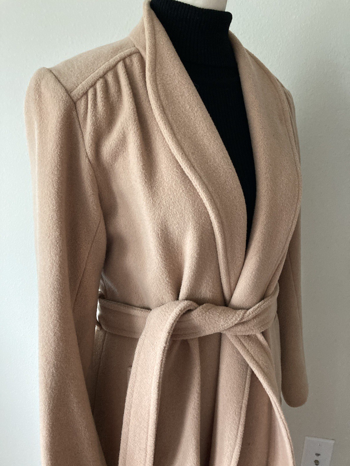 VTG 60s Camel Wool Quiet Luxury City Vibes Long Union Made Over Coat SZ S