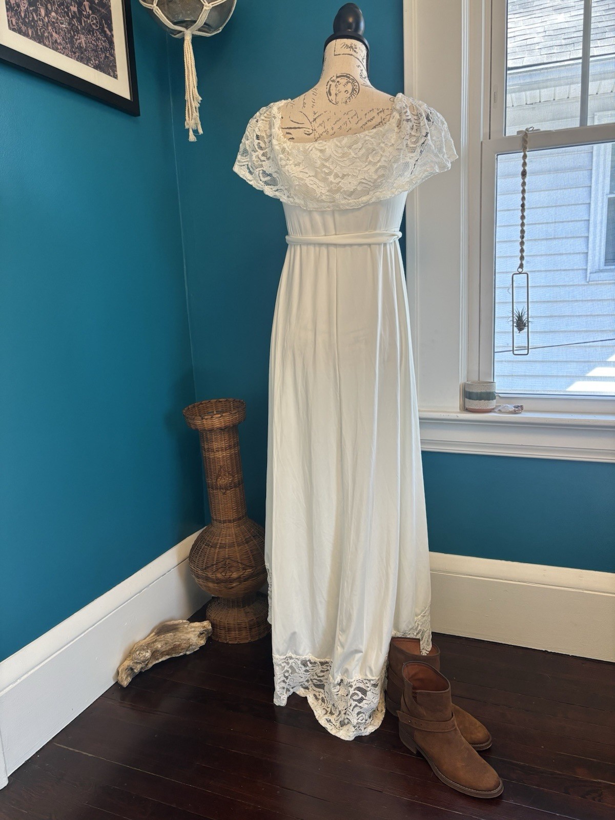 Maxi Festival Hippie Lace Boho Vintage Cottage Core Bohemian Dress