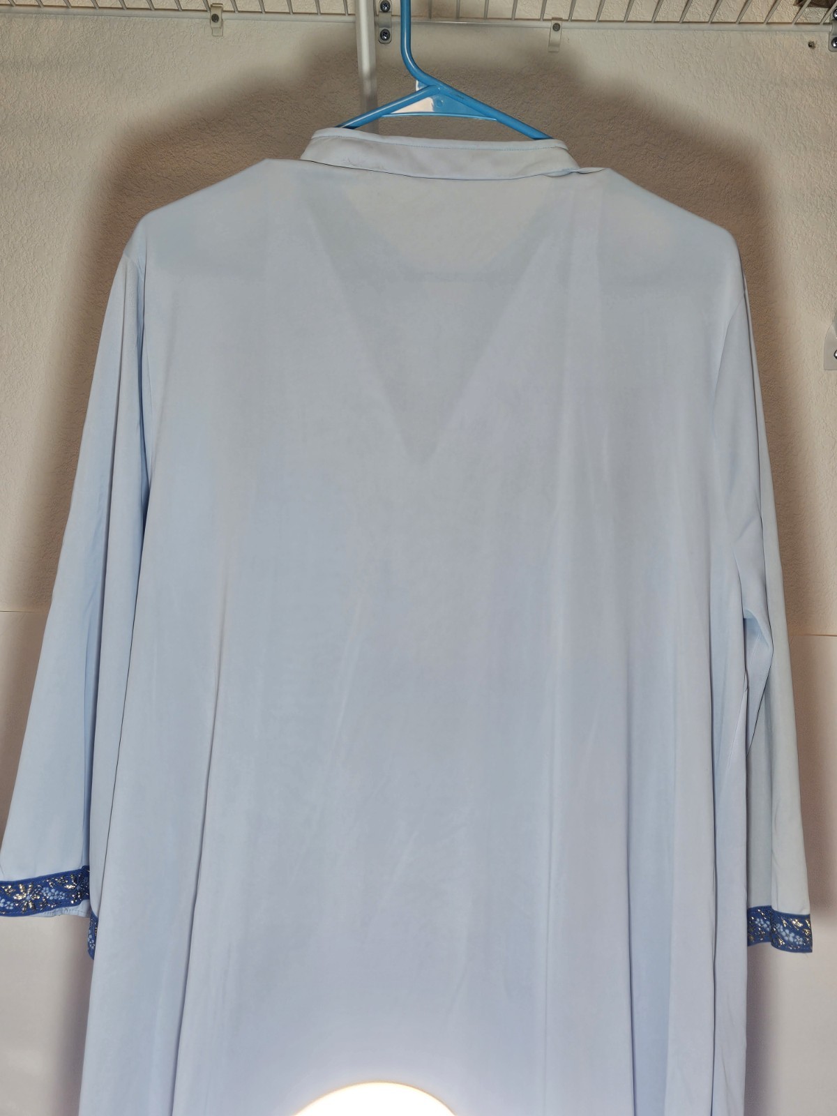 Vintage Nylon Peignoir Set Nightgown & Robe Lorraine L Blue 2 Tone rare style