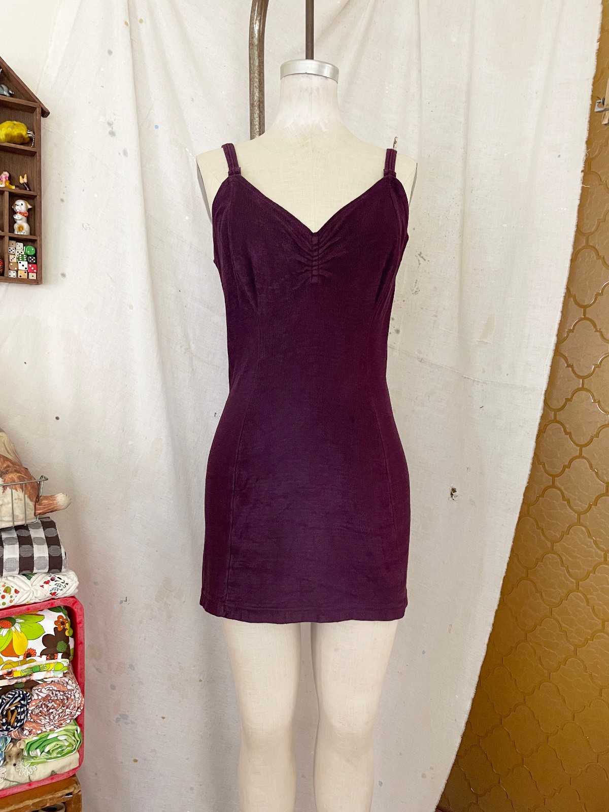 RARE Vtg 40s Jantzen George Petty Pinup Girl Knit Terry Cloth Swimsuit sz 40 / L