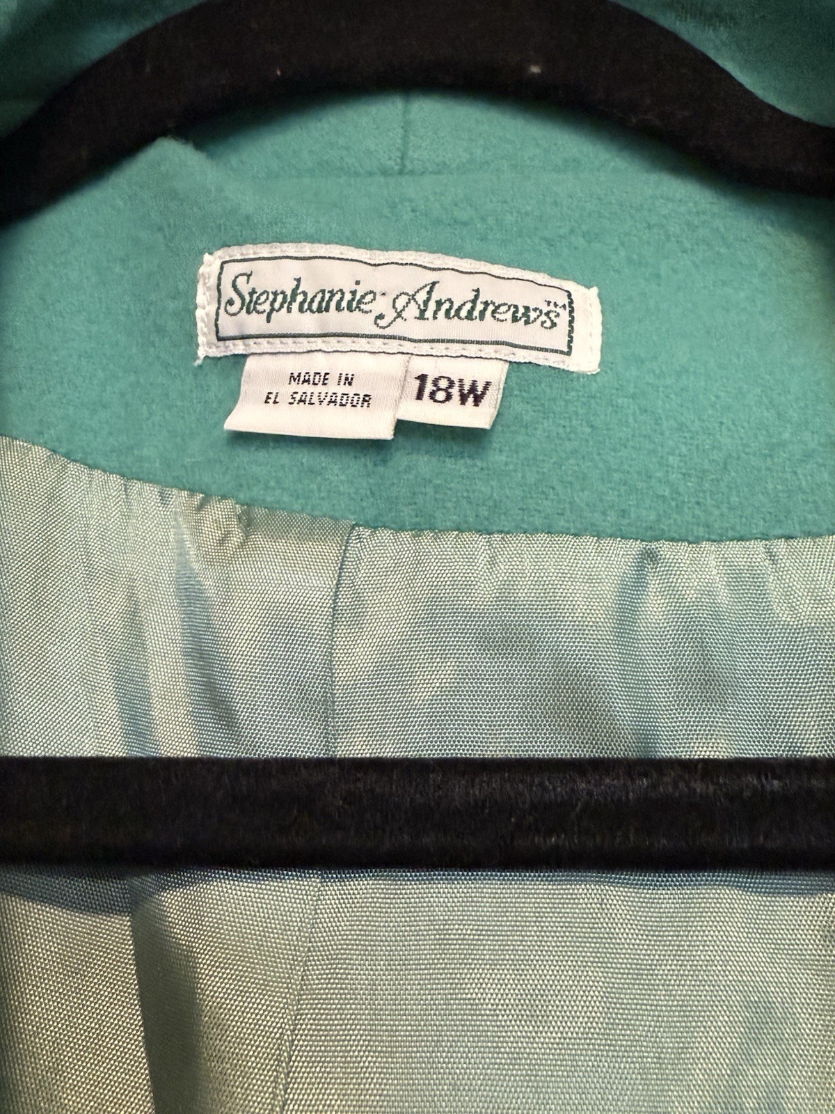 Stephanie Andrews Teal Blazer Women’s 18W Plus Size Single Button Vintage