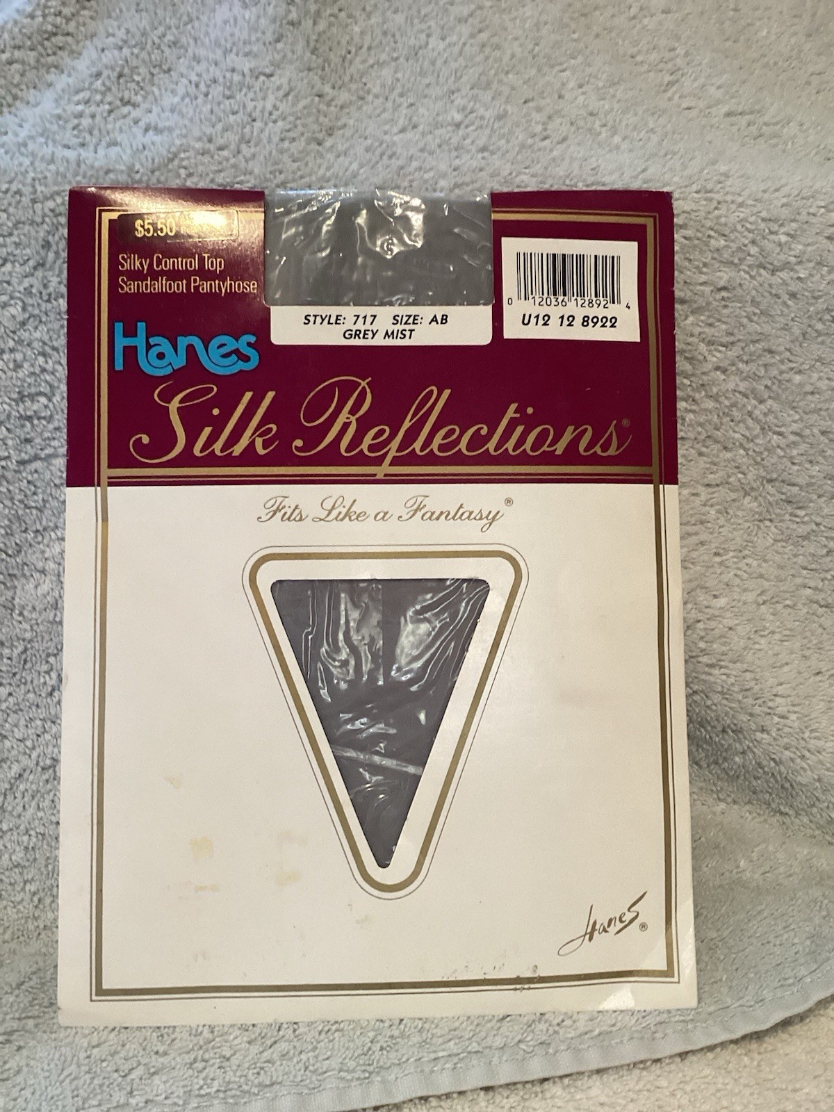 Hanes Silky Control Top Sandslfoot Pantyhose Silk Reflections 717 Grey Mist AB