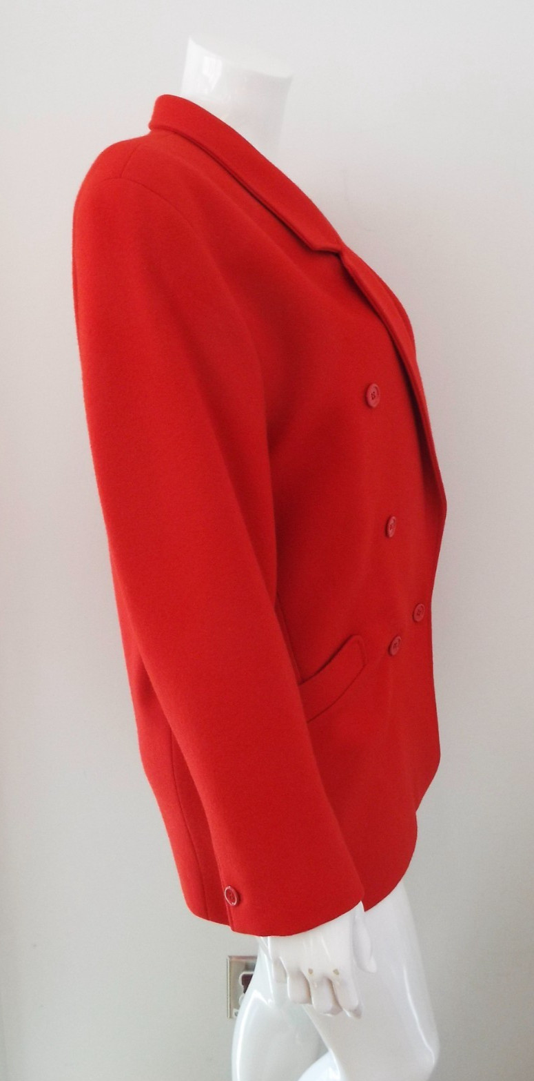 Vintage 1980s KENZO Wool & Cashmere Red Jacket Blazer Coat Size 38 Paris Lined