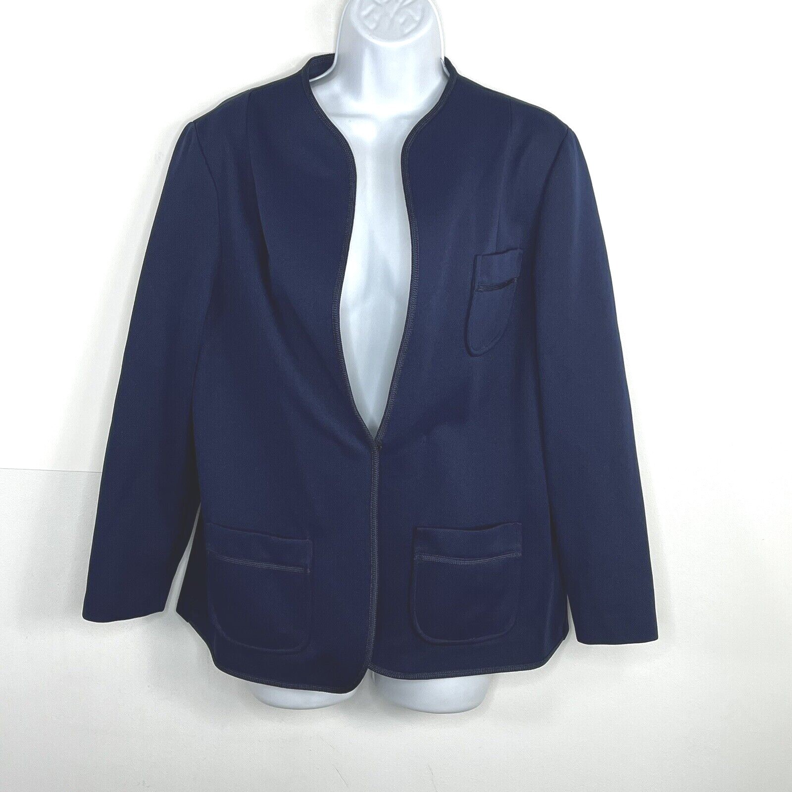 VINTAGE Marty Gutmacher Blazer Jacket sz M Blue Dark Academia Classic