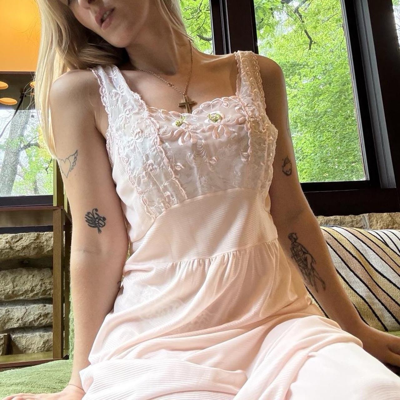 70’s Pink Rose Nightgown