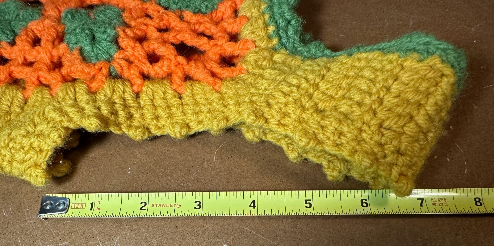 Crochet Vest vintage Handmade Granny Square Green Yellow orange size small?
