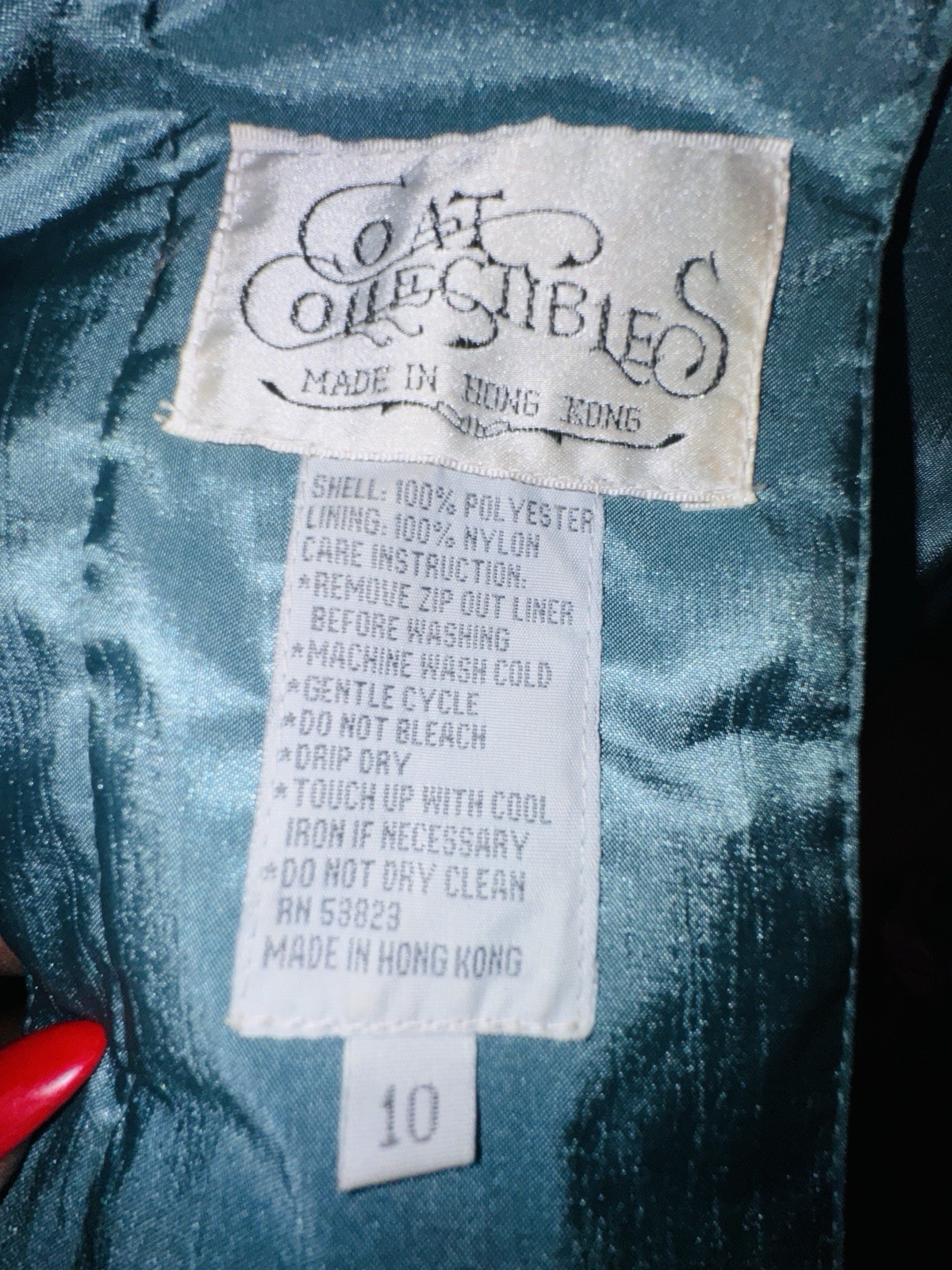 Coat Collectibles Vintage Teal blue Women’s Trench Rain Coat Size 10