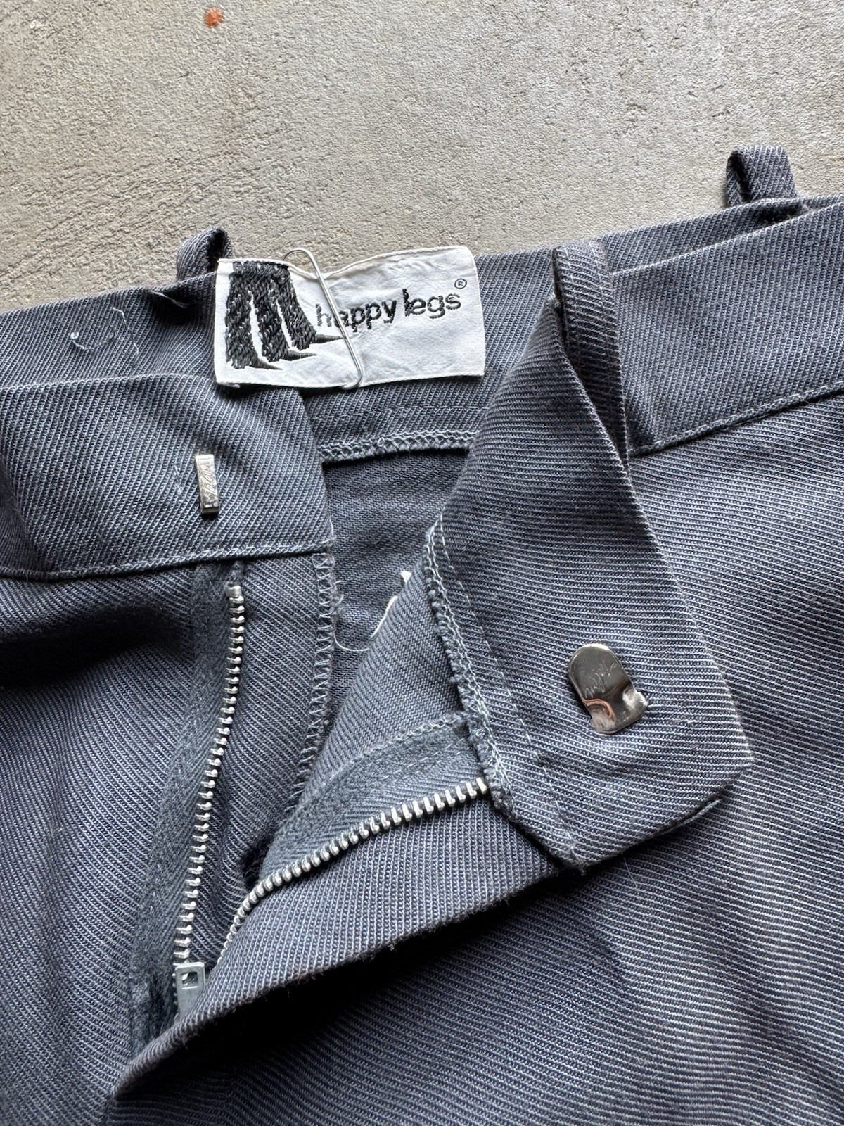 Vintage 70s Happy Legs 32×32 Grey Bell Bottom Flare Trousers Rave Pants Disco