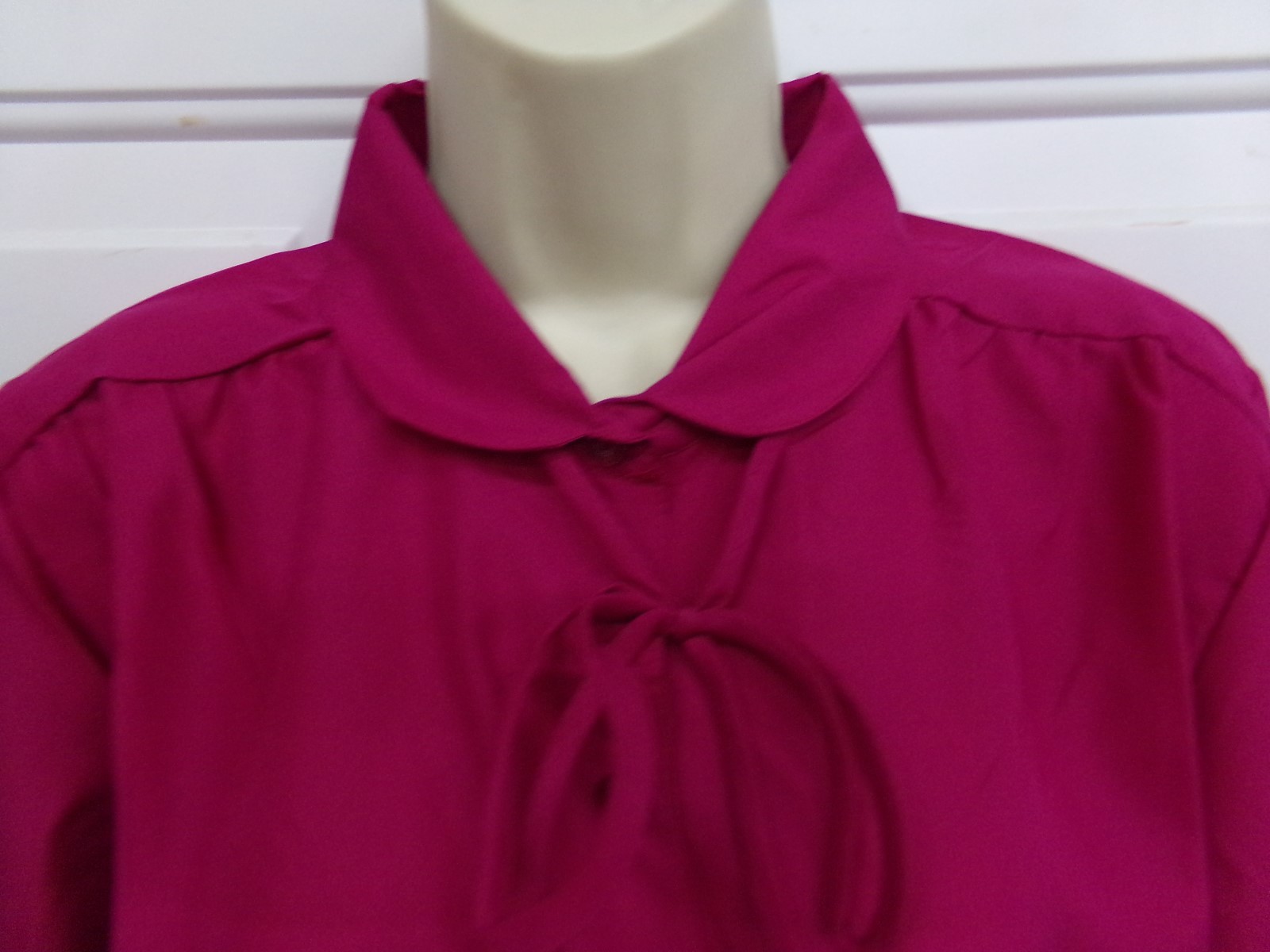 Womens Size 14 Hot Pink Fuchsia Button Front Shirt Blouse Vicki Wayne NWT
