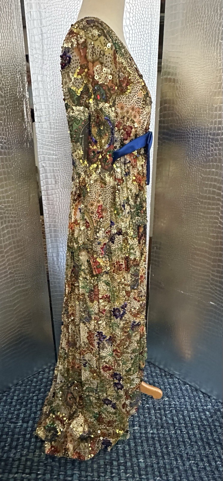 Vintage possible Sara Fredericks Multi-Color Beaded Evening Gown Palm Springs