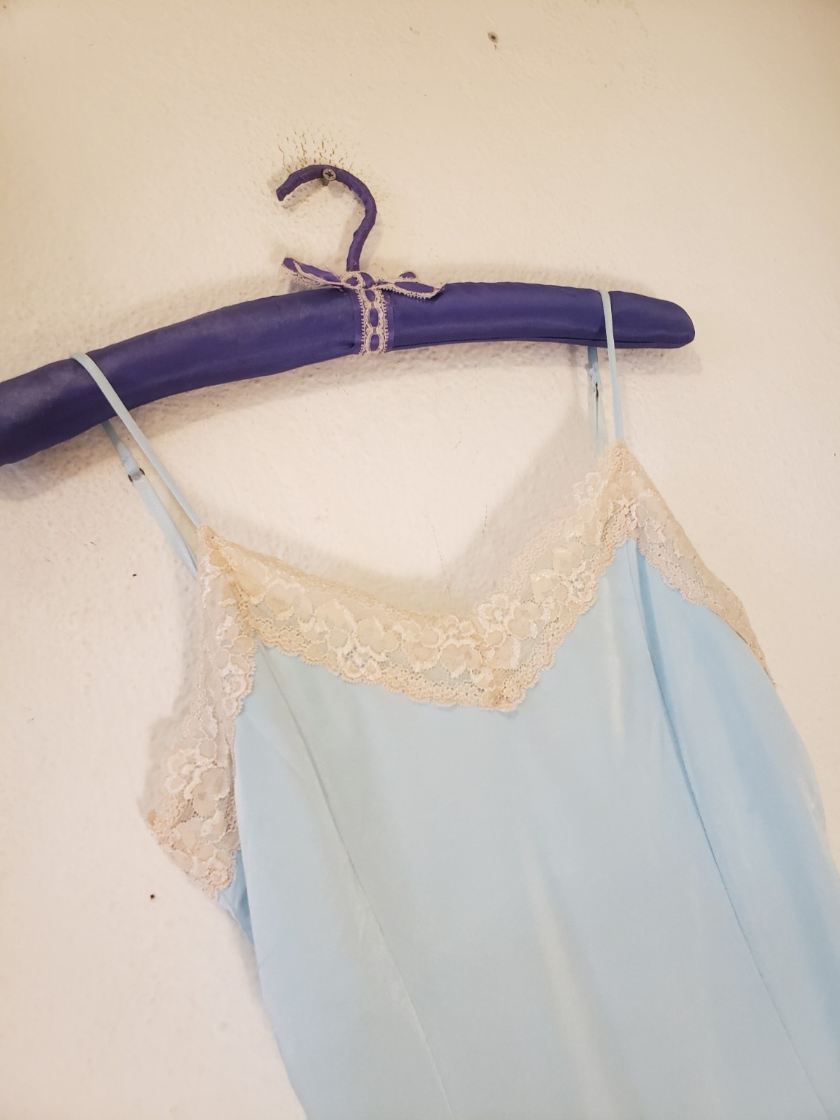 Vtg Y2k The Limited Sz M Blue Tunic Tank Top Beige Lace V Neck Camisole