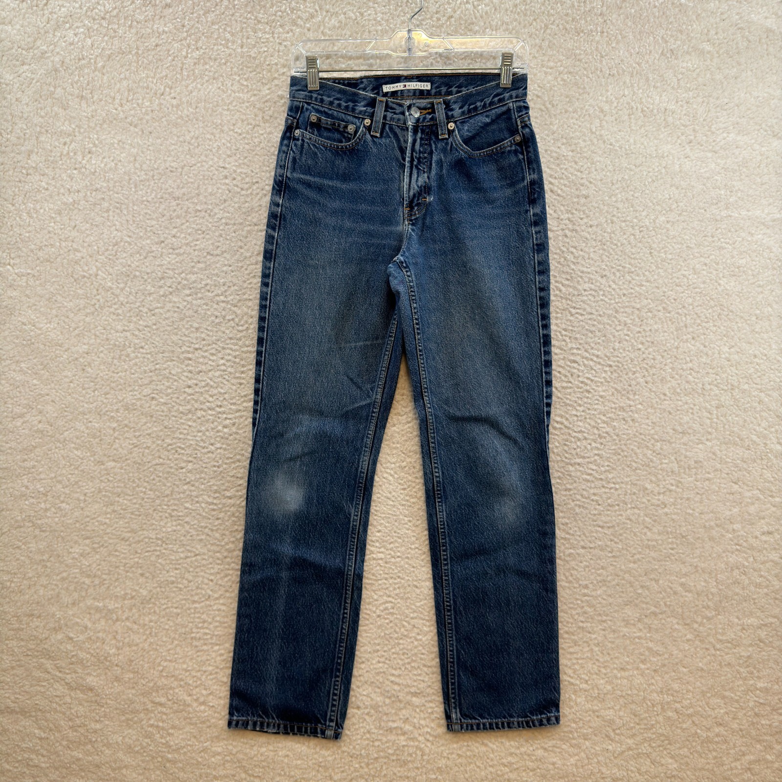 90s Vintage Tommy Hilfiger Jeans 2 4 25 26 Womens Straight Tapered Leg Mid Rise