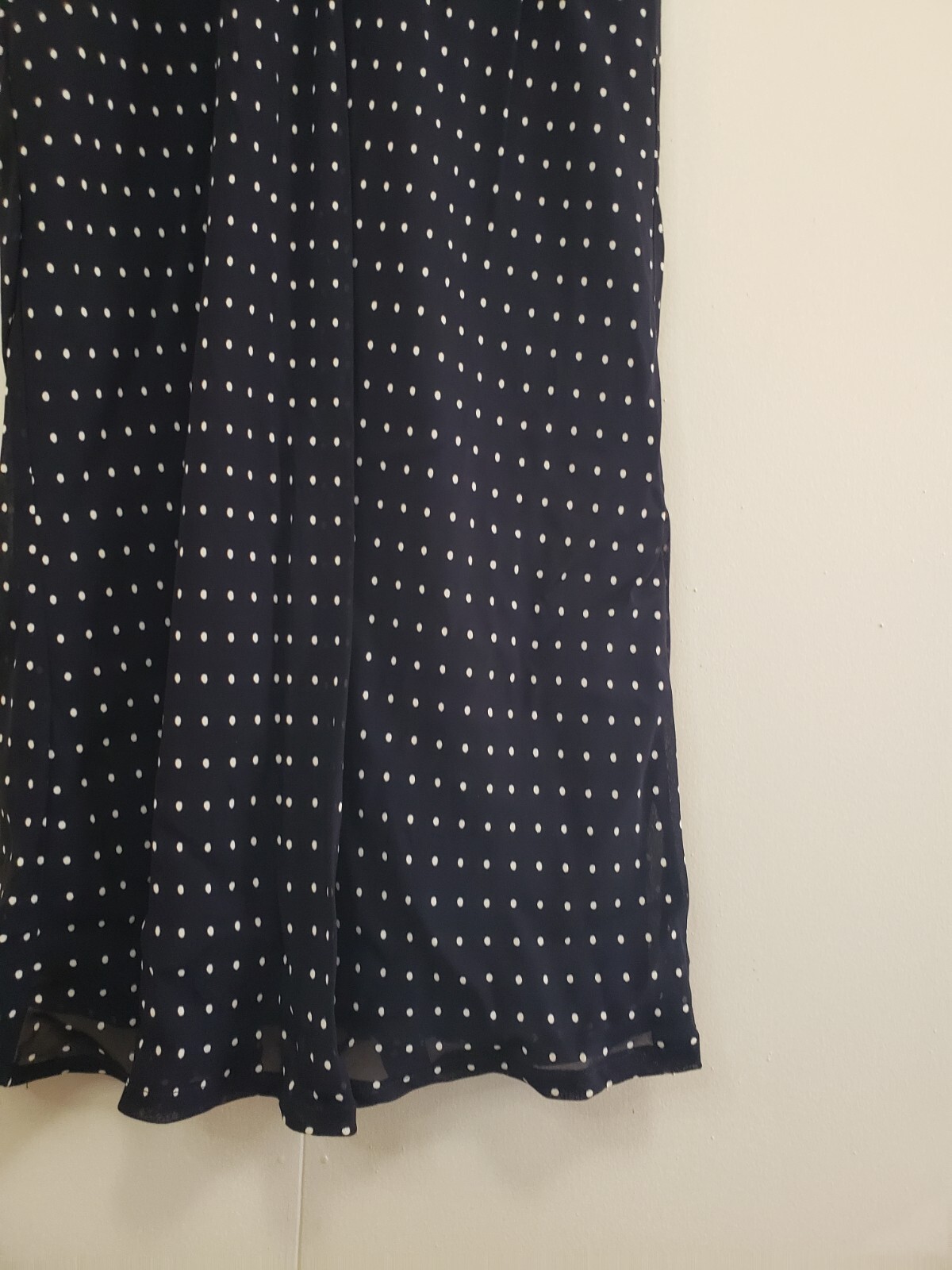 Vtg Jeffrey & Dara Womens 10 Dress 100% Rayon A Line Midi Polka Dot Retro Ruffle