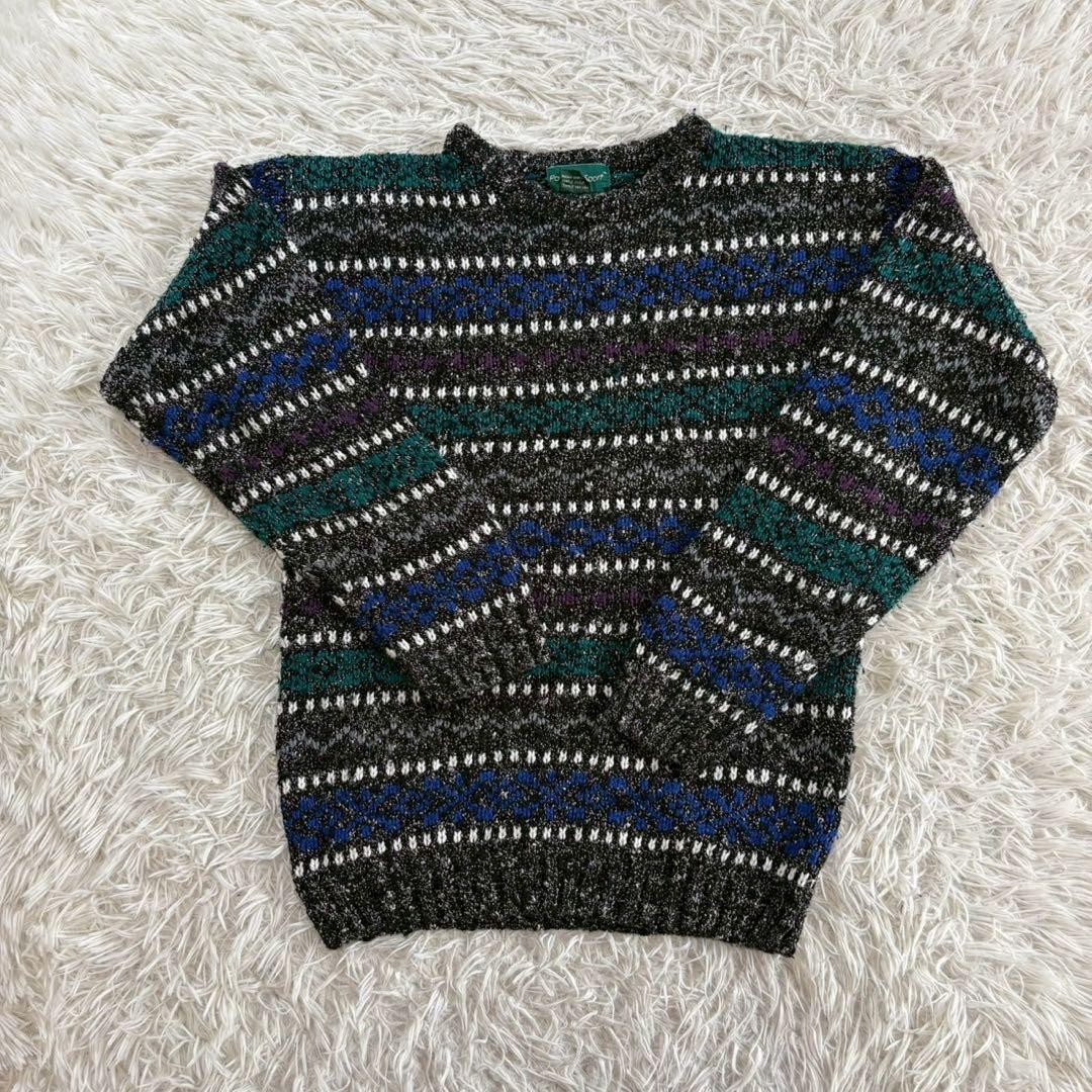 POTOMAC SPORT 90s 3D Knit Sweater All Over Pattern