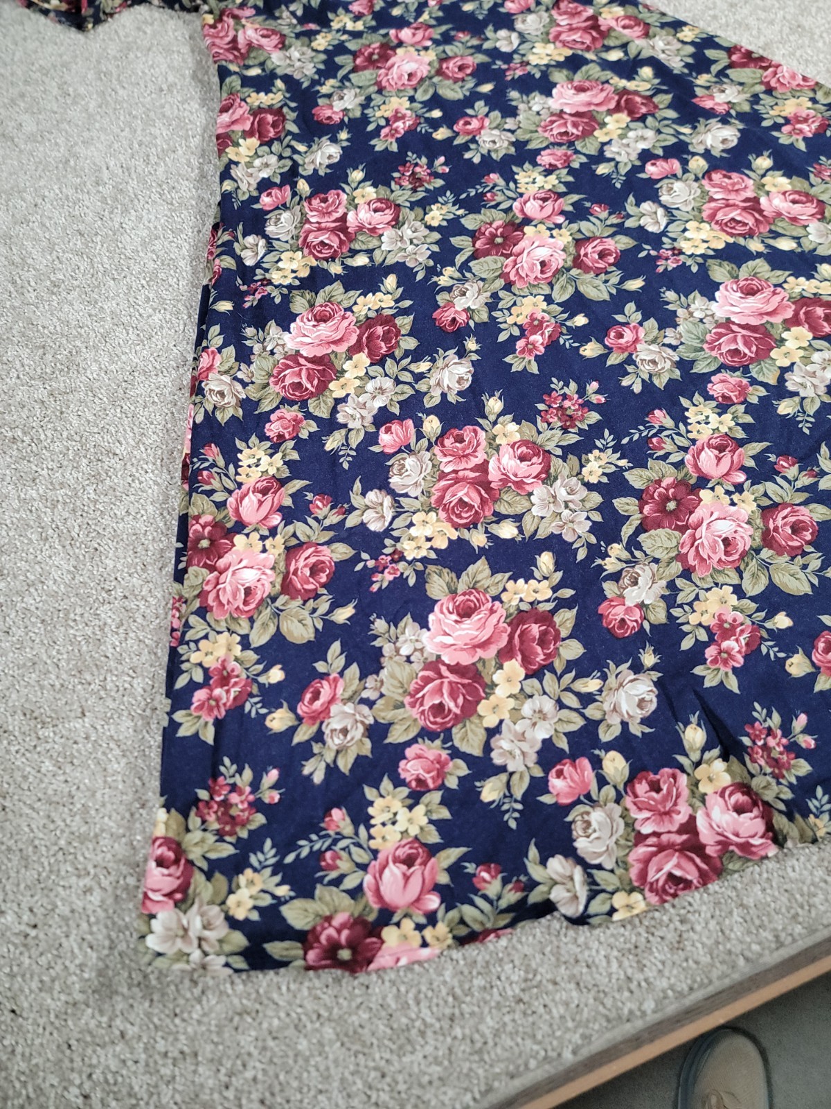 Vintage 90s Floral Rayon Dress Milkmaid Fairy Romantic USA Made Size M/L Prairie