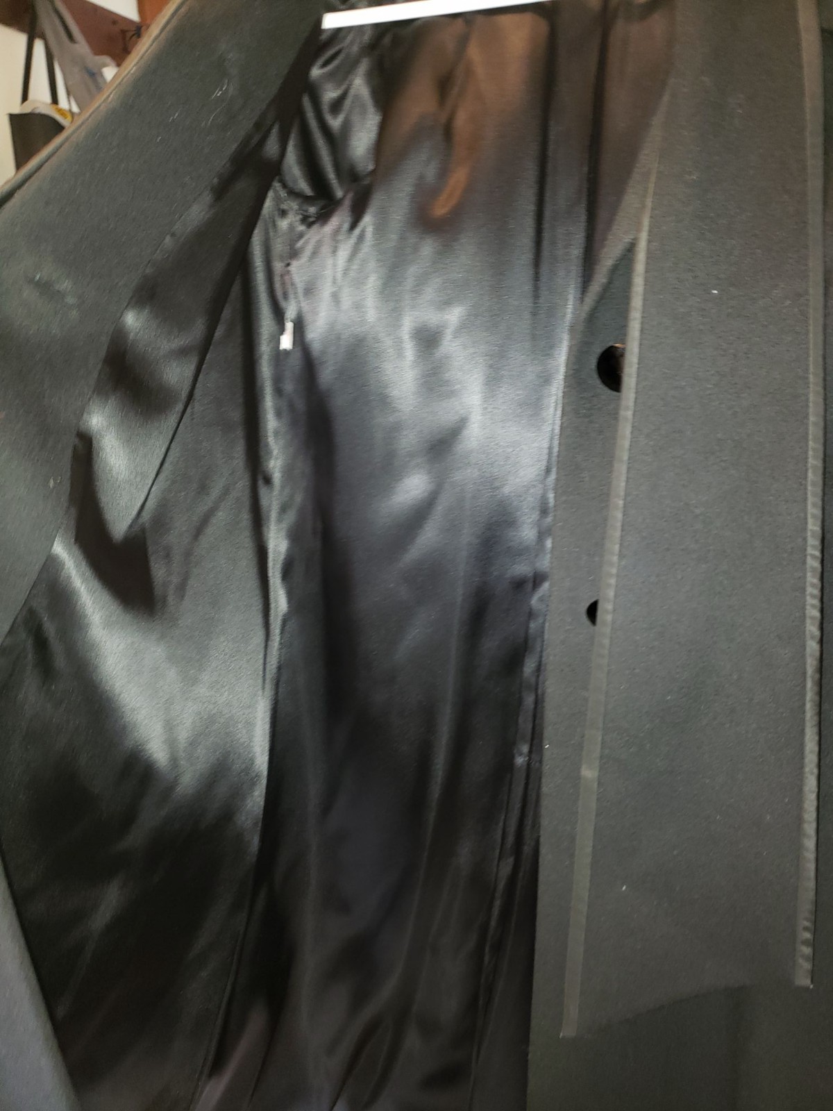 Vintage Pauline Trigere Full-Length Black Wool Women’s Dress Coat Trench Coat 12