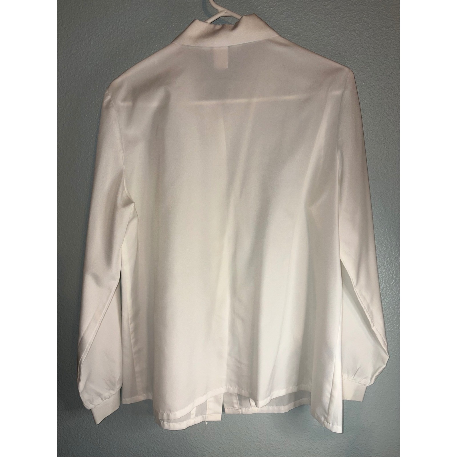 Vintage Blair White Ruffle Lace Bib Front Blouse Long Sleeve Button Down Shirt
