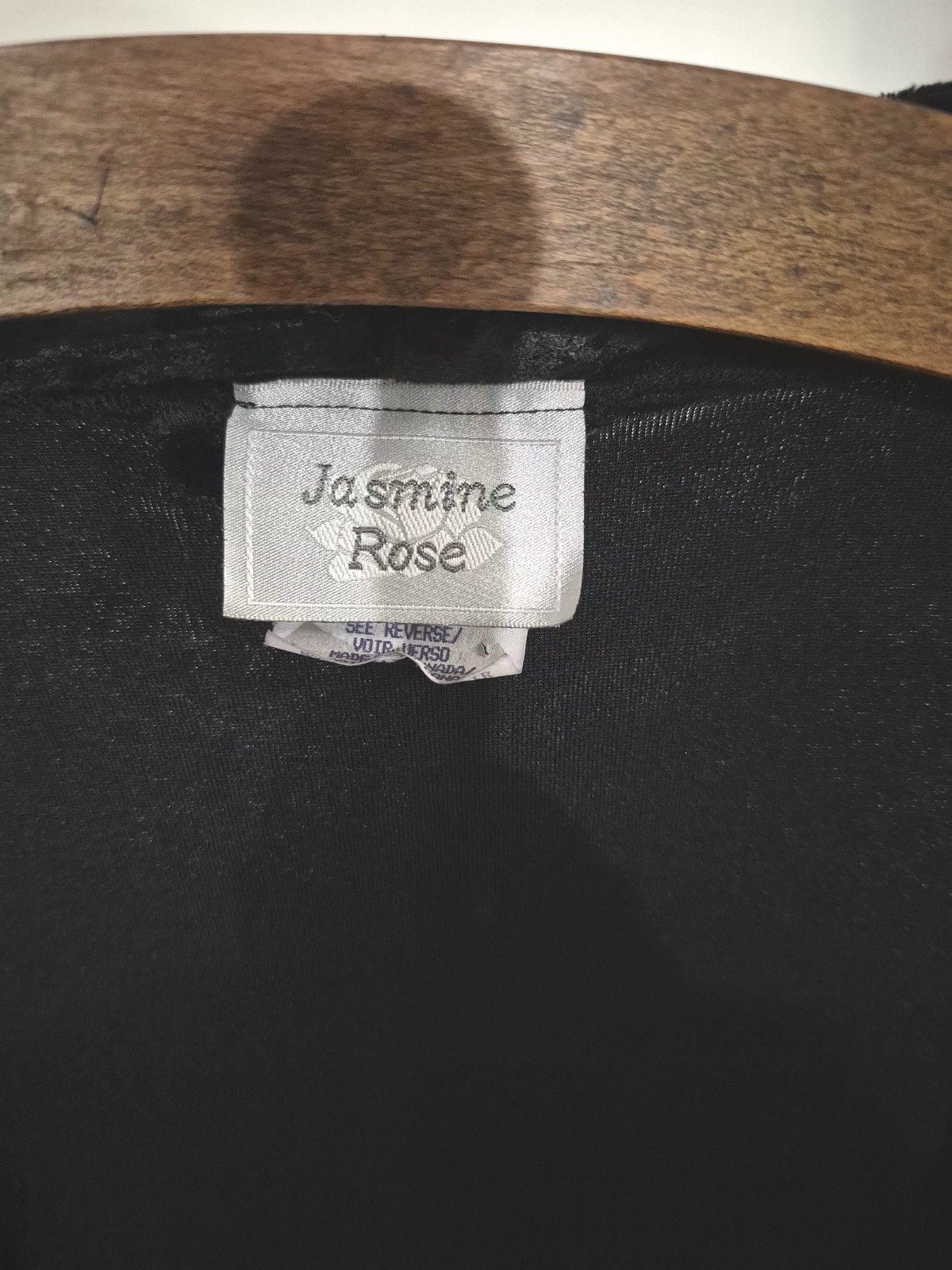 Jasmine Rose Black Velvet Style Robe Size Small