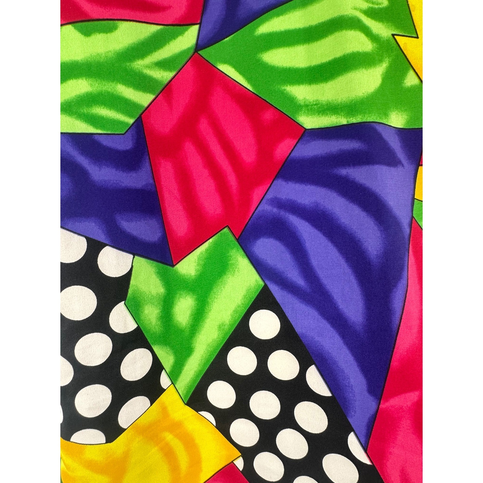 Renaissance Sportswear Vintage Multi Color Geometric Polka Dot Top Womens Small