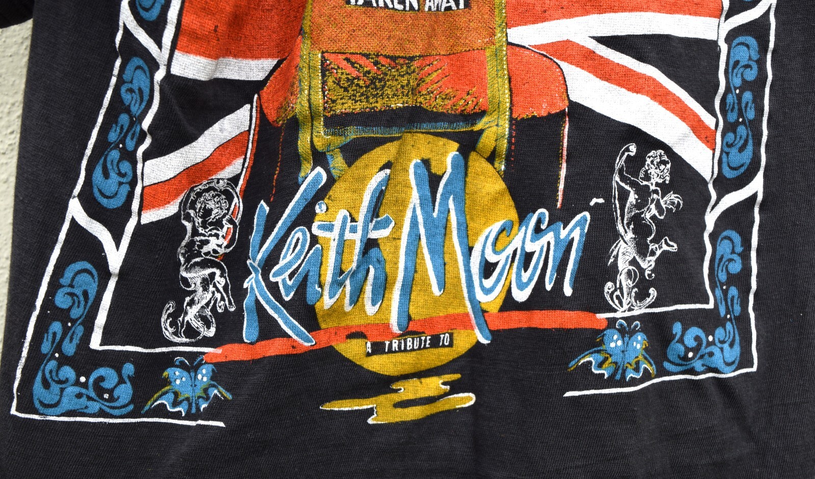 Vintage THE WHO Live 1980 Keith Moon Tribute Concert Graphic T-Shirt Band Music