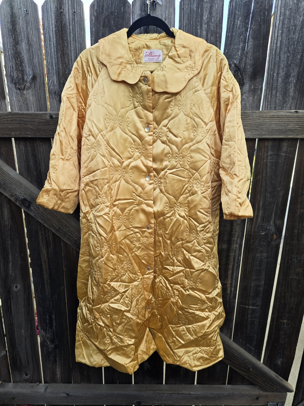 Vintage 1950/60’s Rhapsody by Glazier Goldenrod Quilted Housecoat