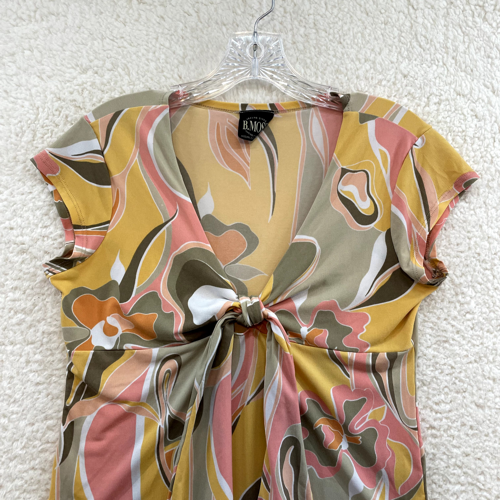 90s Y2K Vintage Top Large Orange Slinky Groovy Psychedellic Retro 70s Pattern